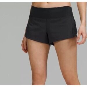 Lululemon Black Running Shorts Womens Size 6 Performance Shorts wet dry warm